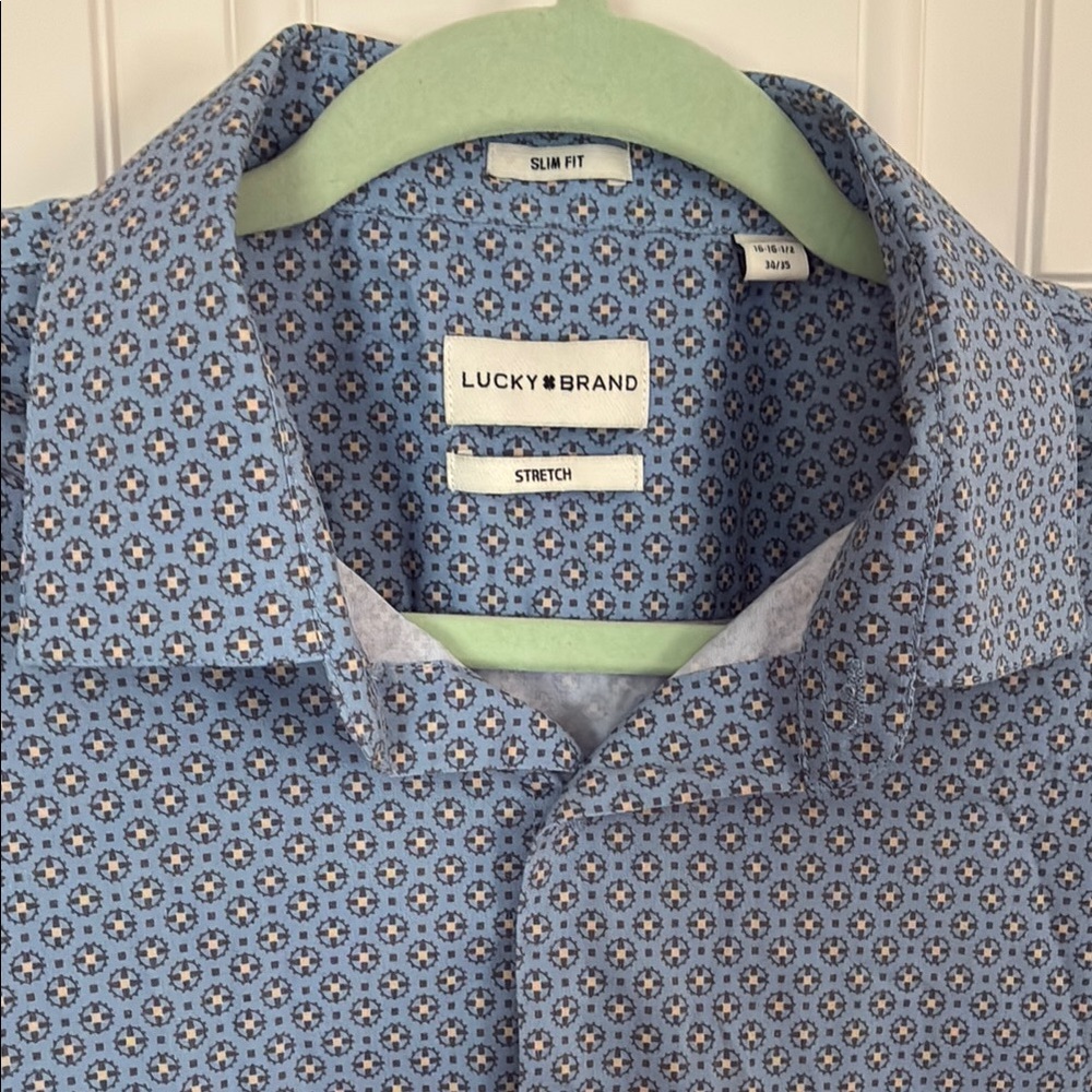 Lucky Brand Men's Blue Patterned Shirt